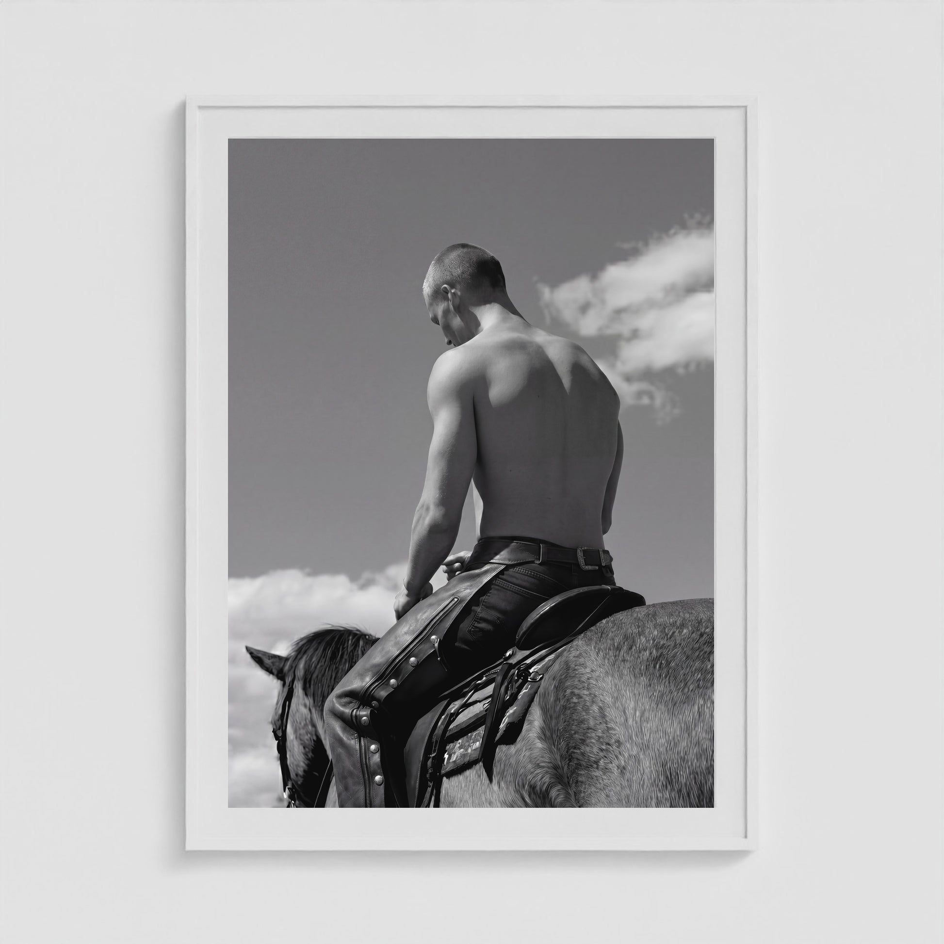 Horseback - No. 2 36x48 White Portrait Box Frame
