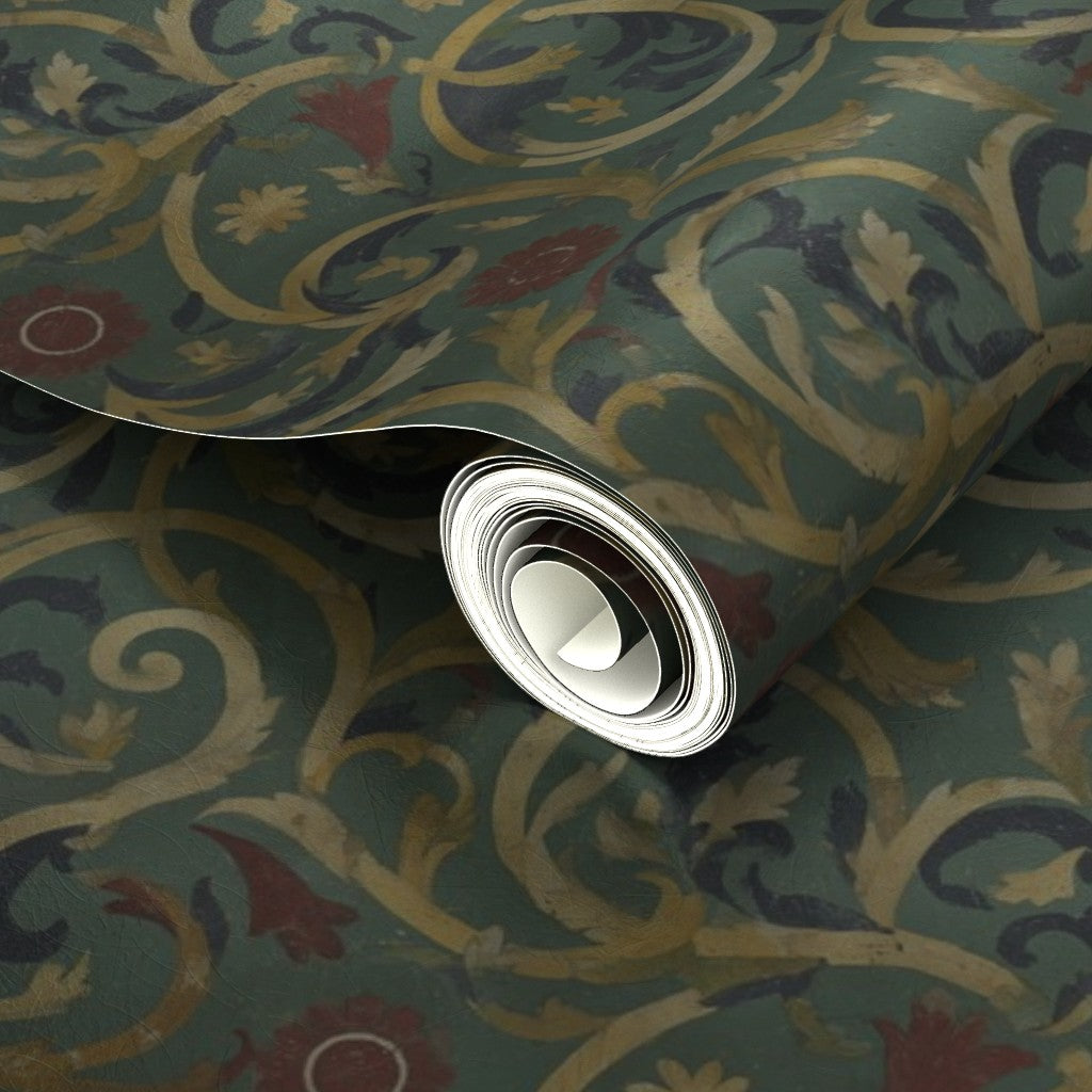 Detailed view highlighting the subtle shimmer and metallic movement of the Roman Bath Tile IV design.