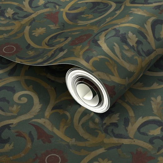 Detailed view highlighting the subtle shimmer and metallic movement of the Roman Bath Tile IV design.