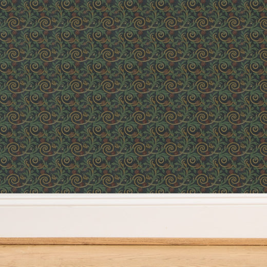 Close-up of the natural woven fibers of the premium grass cloth mosaic wallpaper