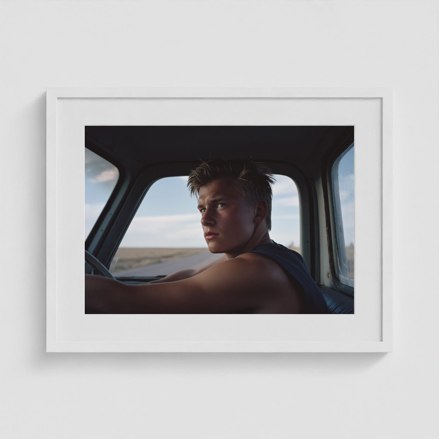 Idle Moment 24x18 White Landscape Box Frame