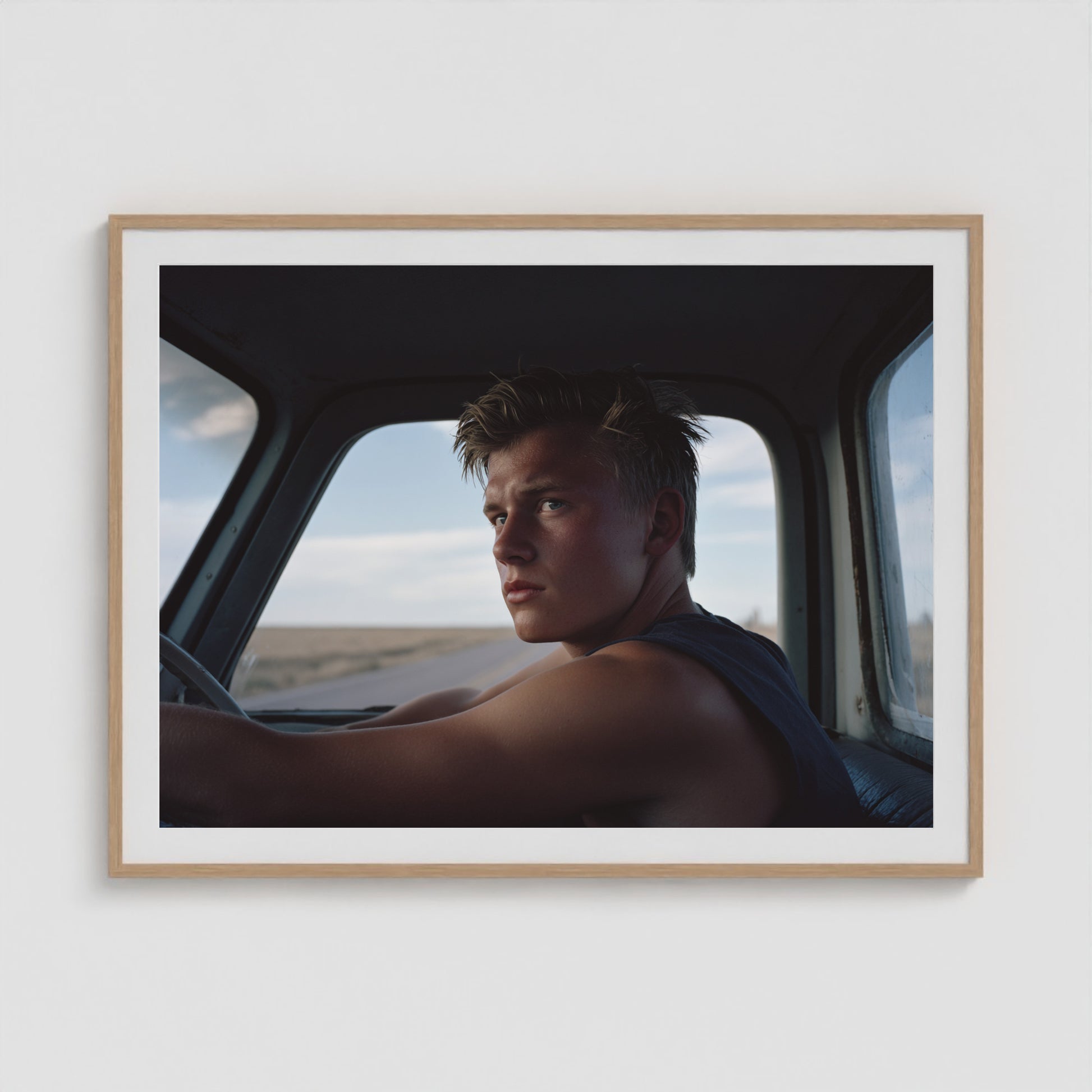 Idle Moment 48x36 Natural Landscape Box Frame