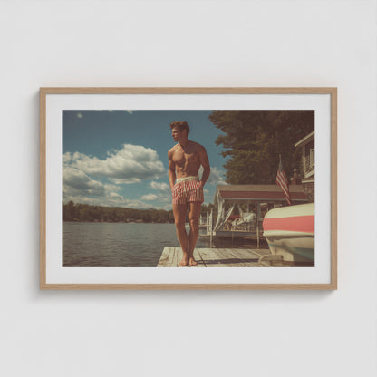 Independence Dock 36x24 Natural Landscape Box Frame