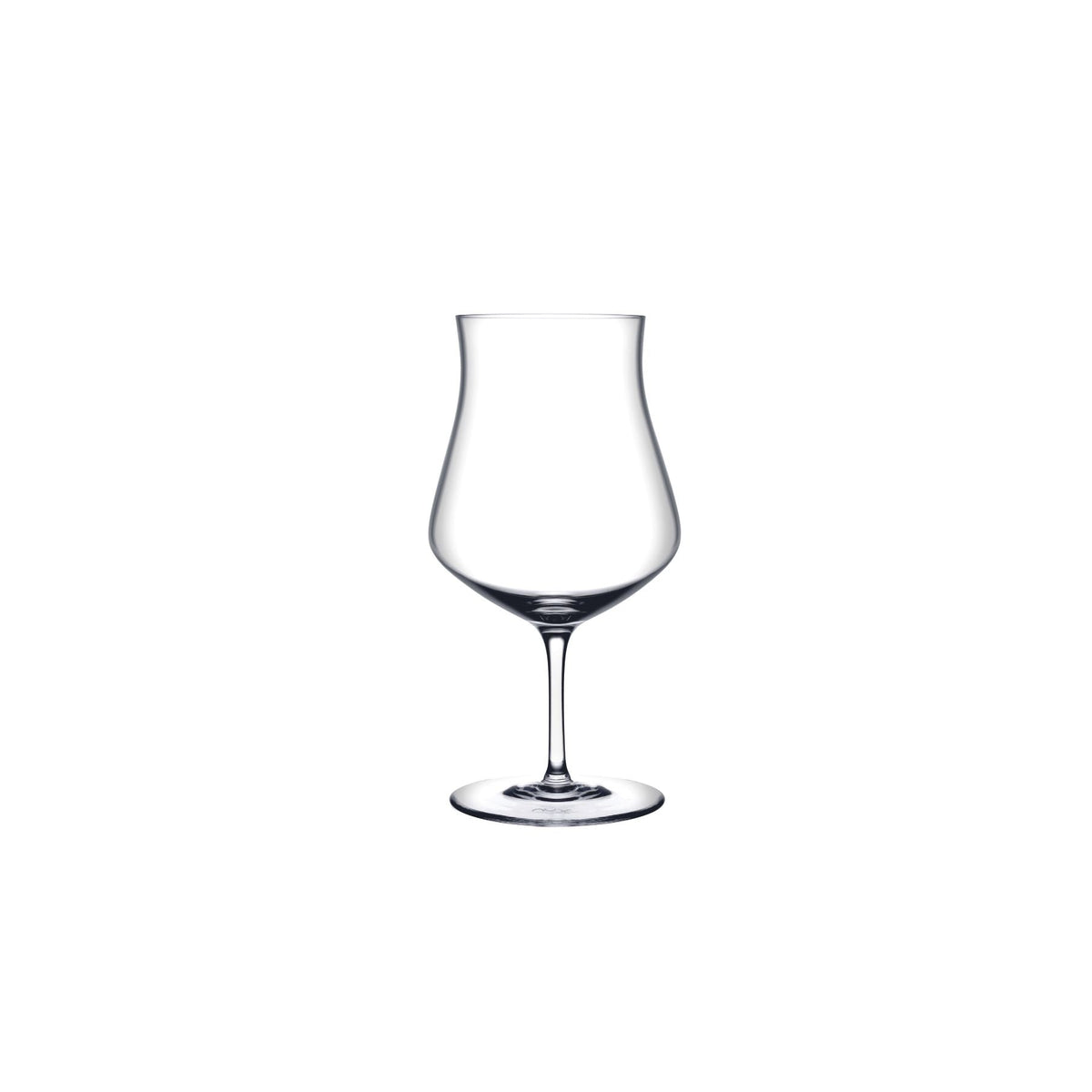 Still life of a NUDE Glass Islands crystal beer glass displaying a clean, modern silhouette.