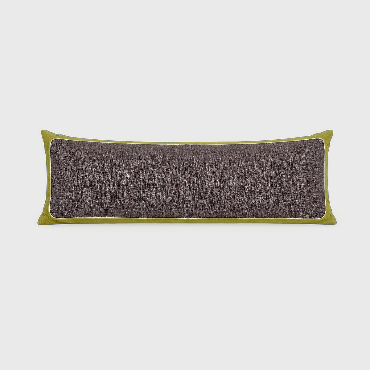 Product shot of Chartreuse and Plum Bolster Pillow – Masculine Fine Art - Luxury Pillows | Provenance & Patina