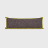 Product shot of Chartreuse and Plum Bolster Pillow – Masculine Fine Art - Luxury Pillows | Provenance & Patina