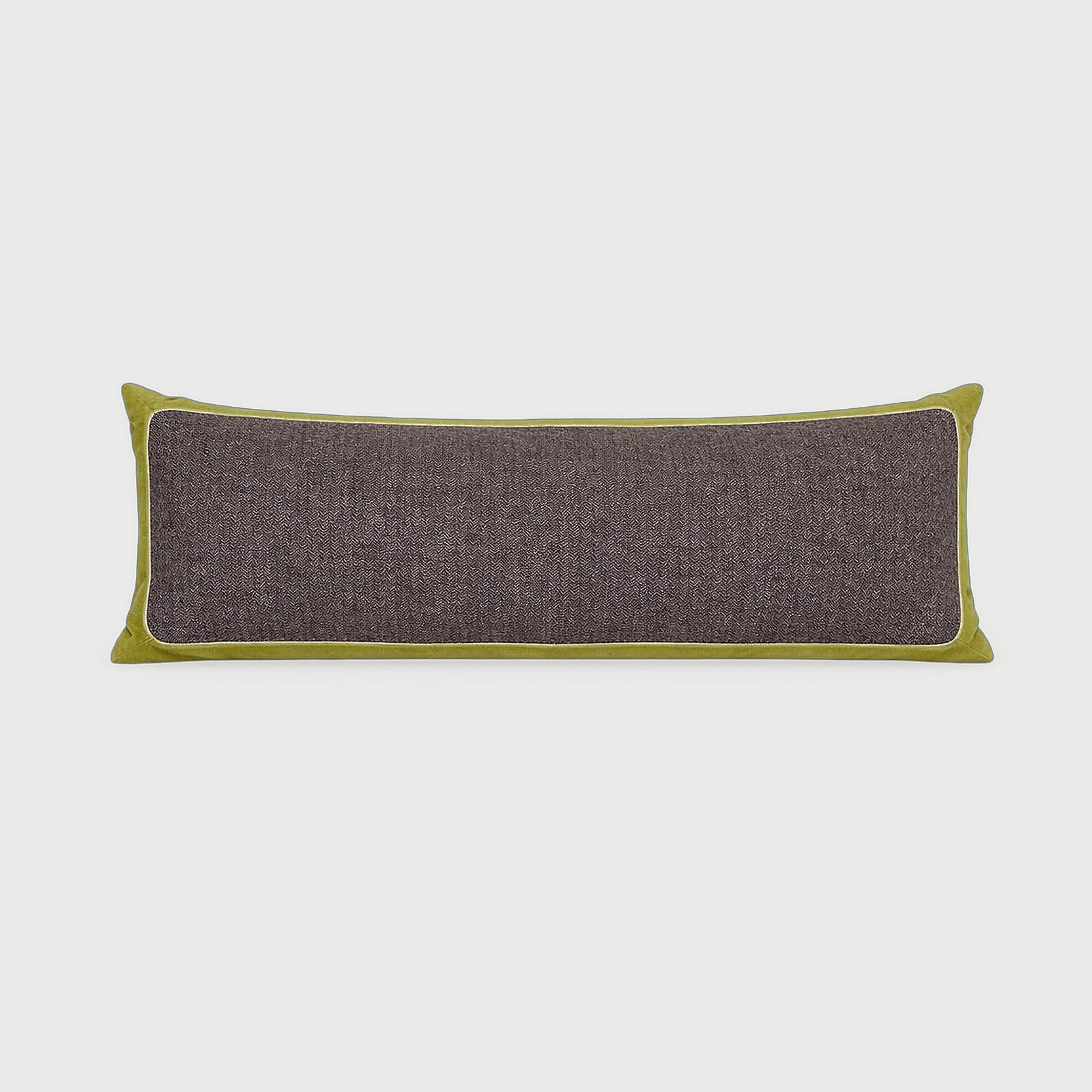 Product shot of Chartreuse and Plum Bolster Pillow – Masculine Fine Art - Luxury Pillows | Provenance & Patina