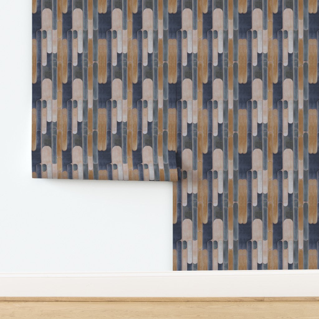 Close-up detail of the printed pattern on Tempo luxury wallpaper.