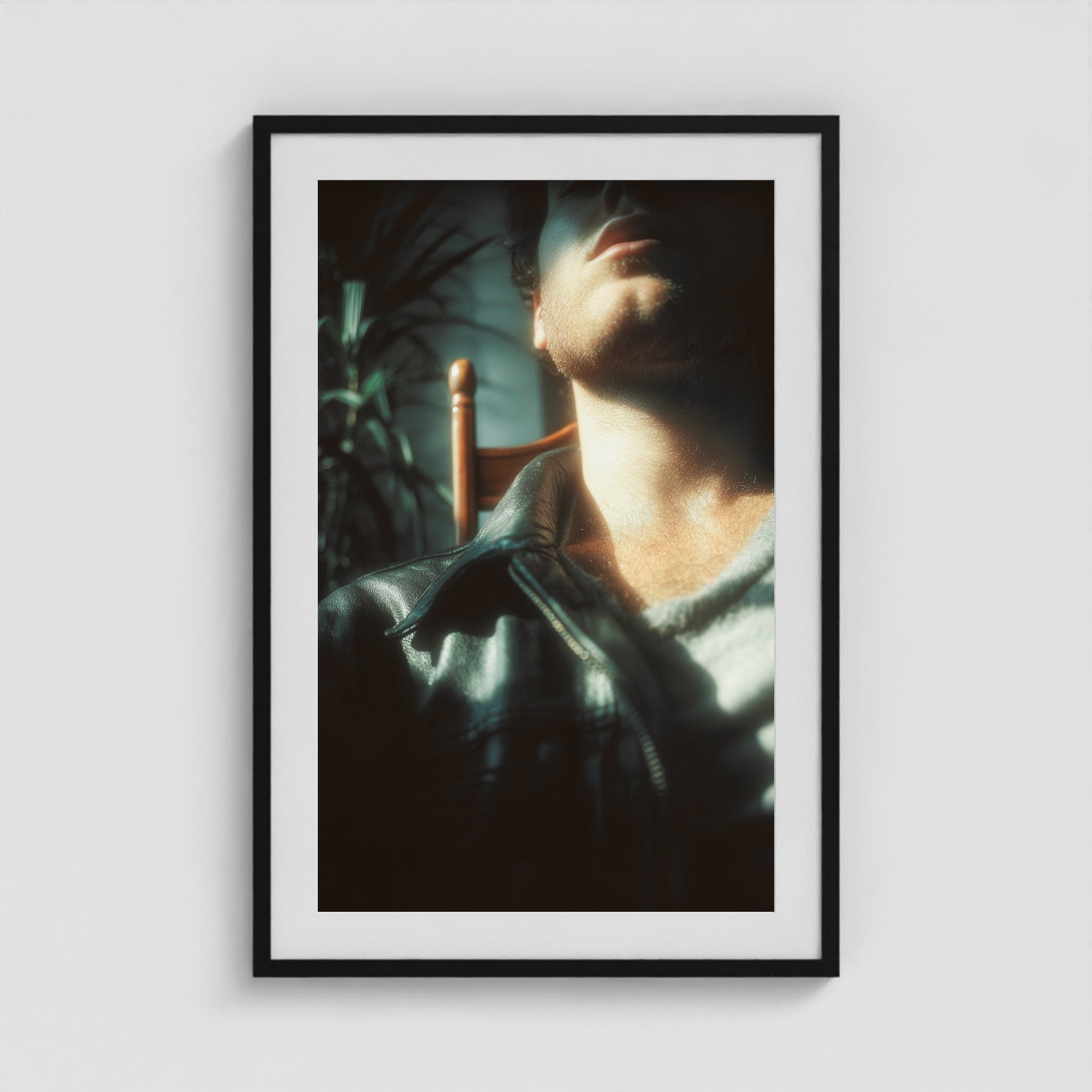 Leather Jacket 24x36 Black Portrait Box Frame