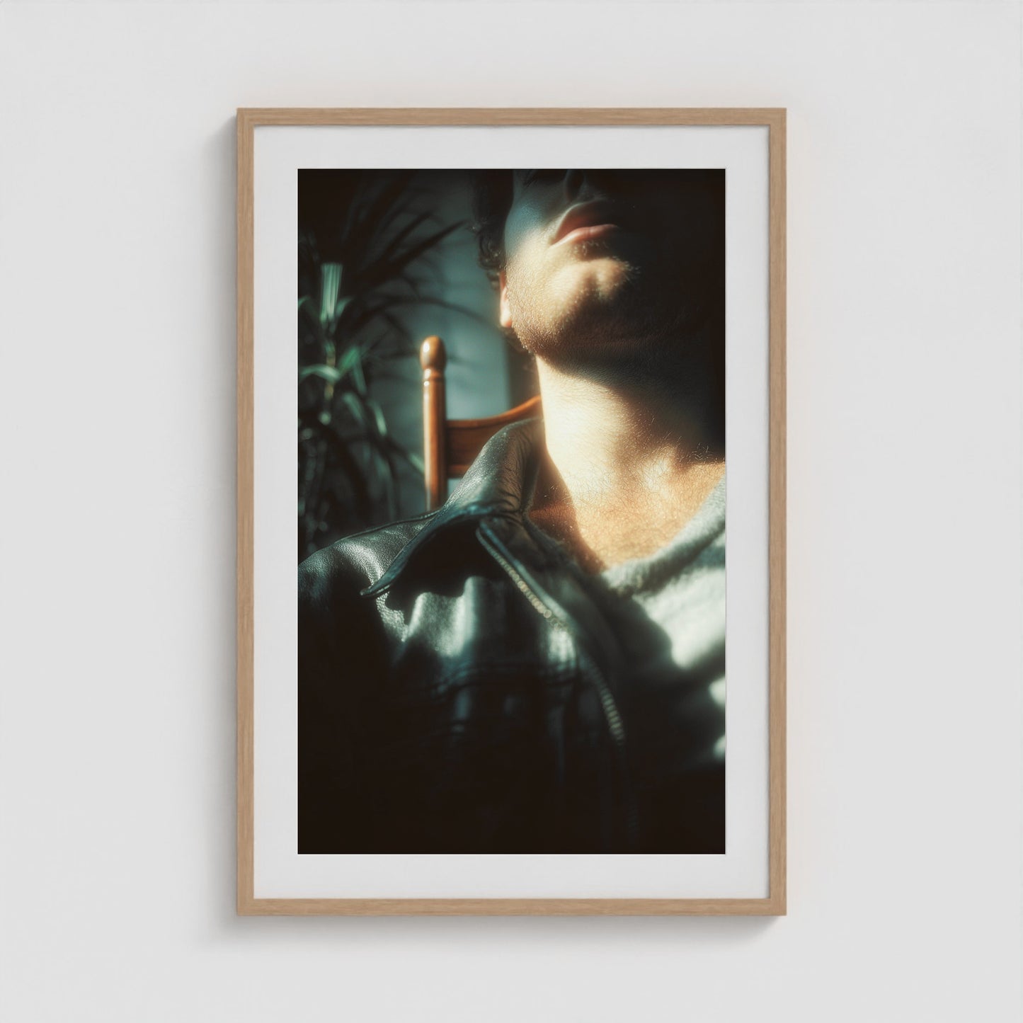 Leather Jacket 24x36 Natural Portrait Box Frame
