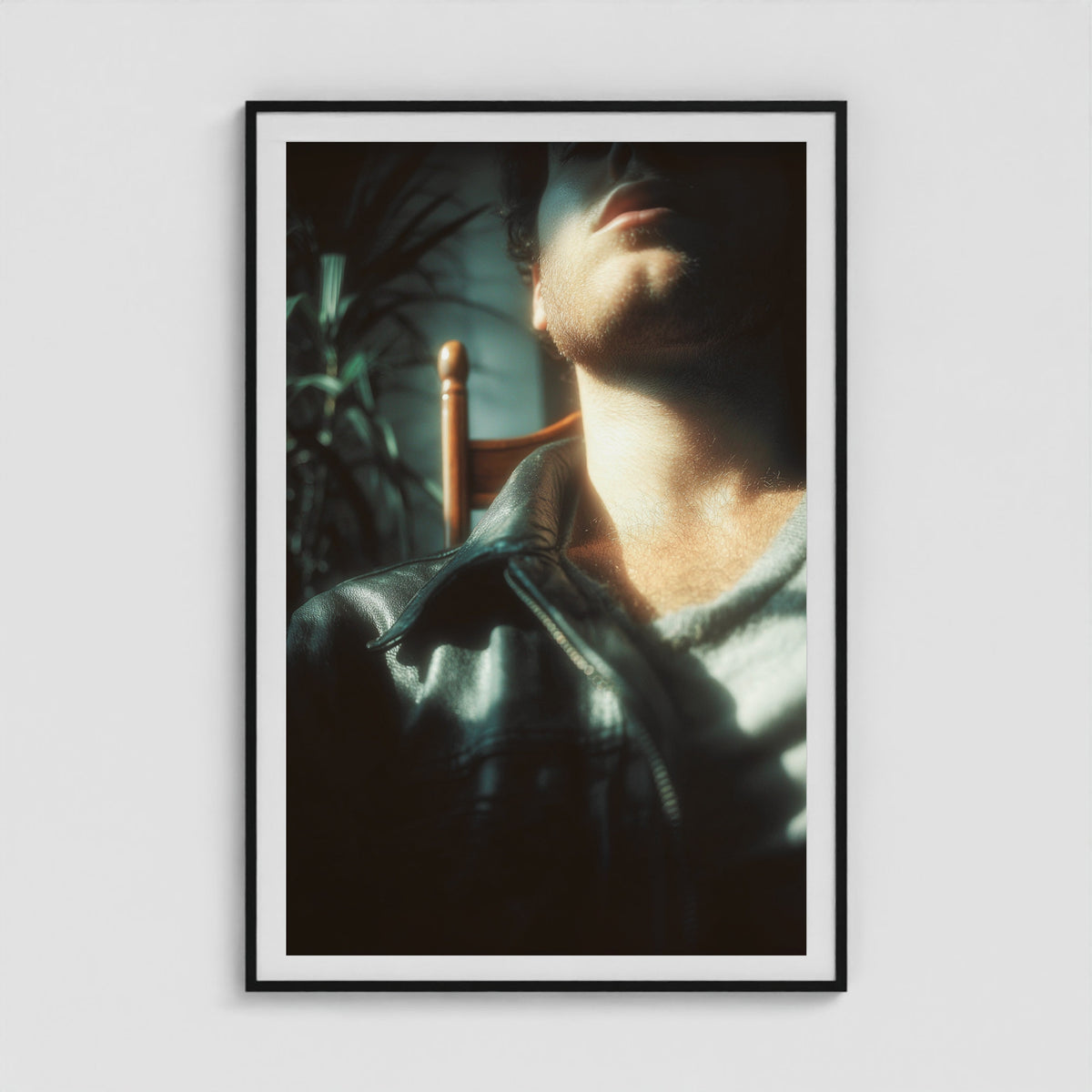 Leather Jacket 40x60 Black Portrait Box Frame