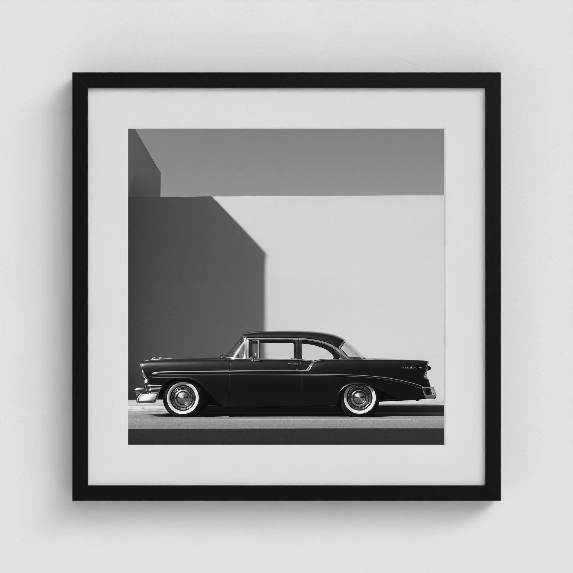 Line of Travel No. 2 20x20 Black Square Box Frame
