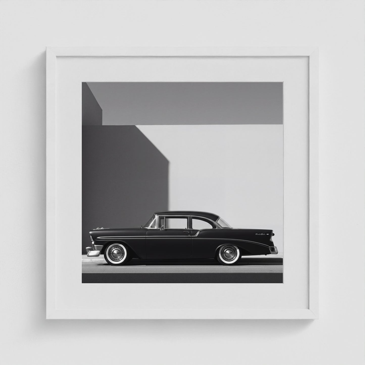Line of Travel No. 2 20x20 White Square Box Frame