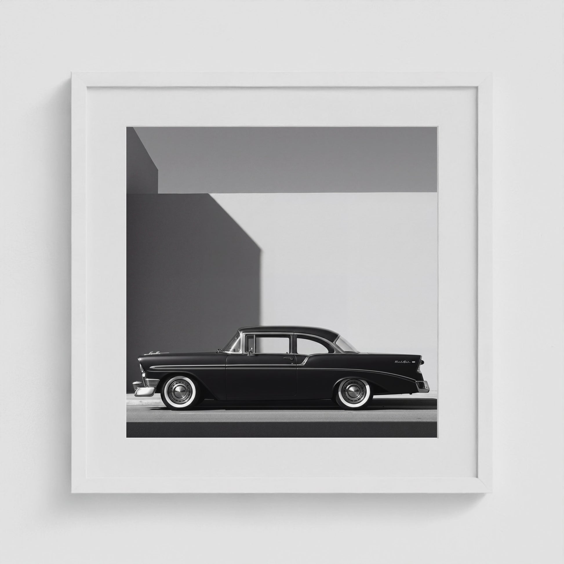 Line of Travel No. 2 20x20 White Square Box Frame