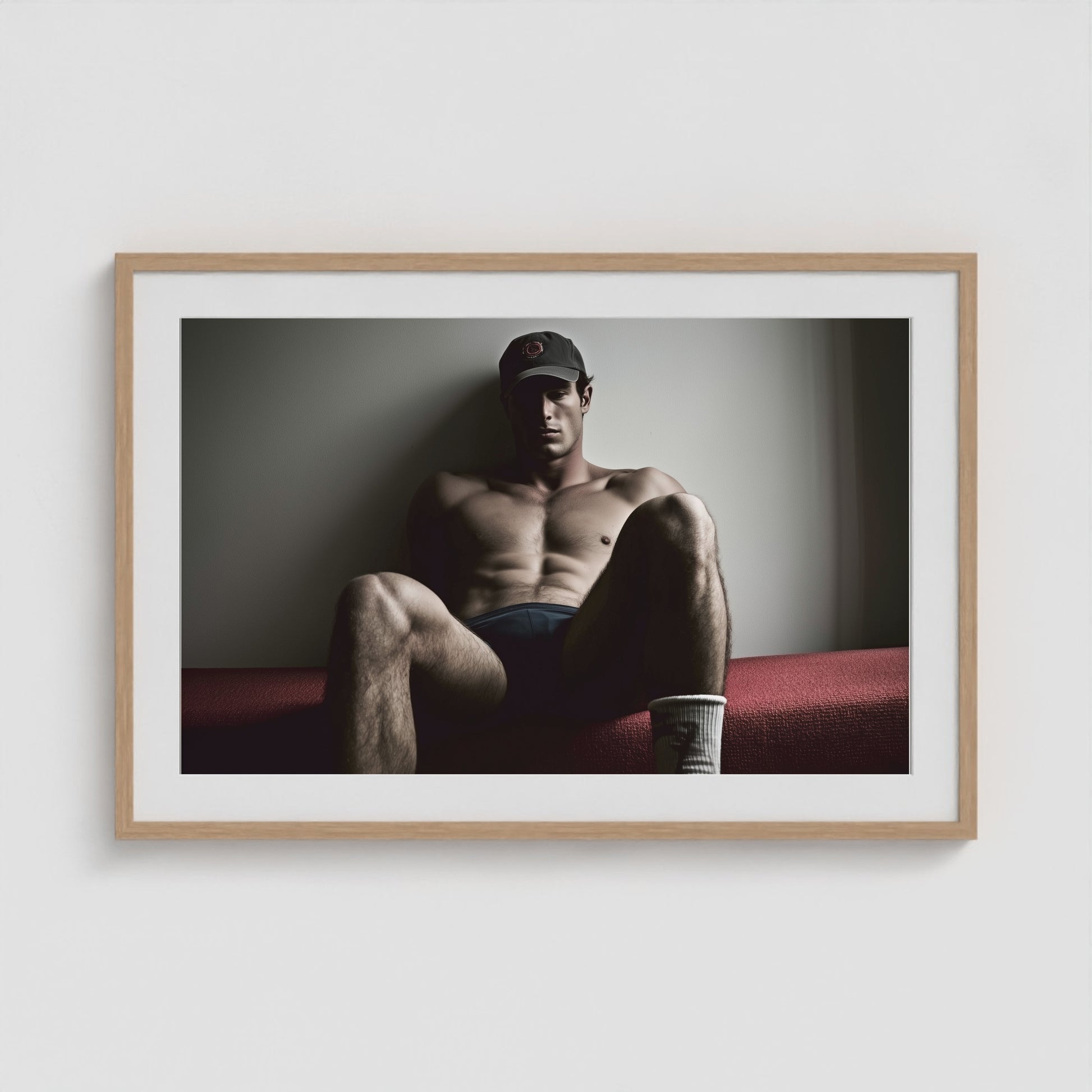 Locker Room - No. 1 36x24 Natural Landscape Box Frame