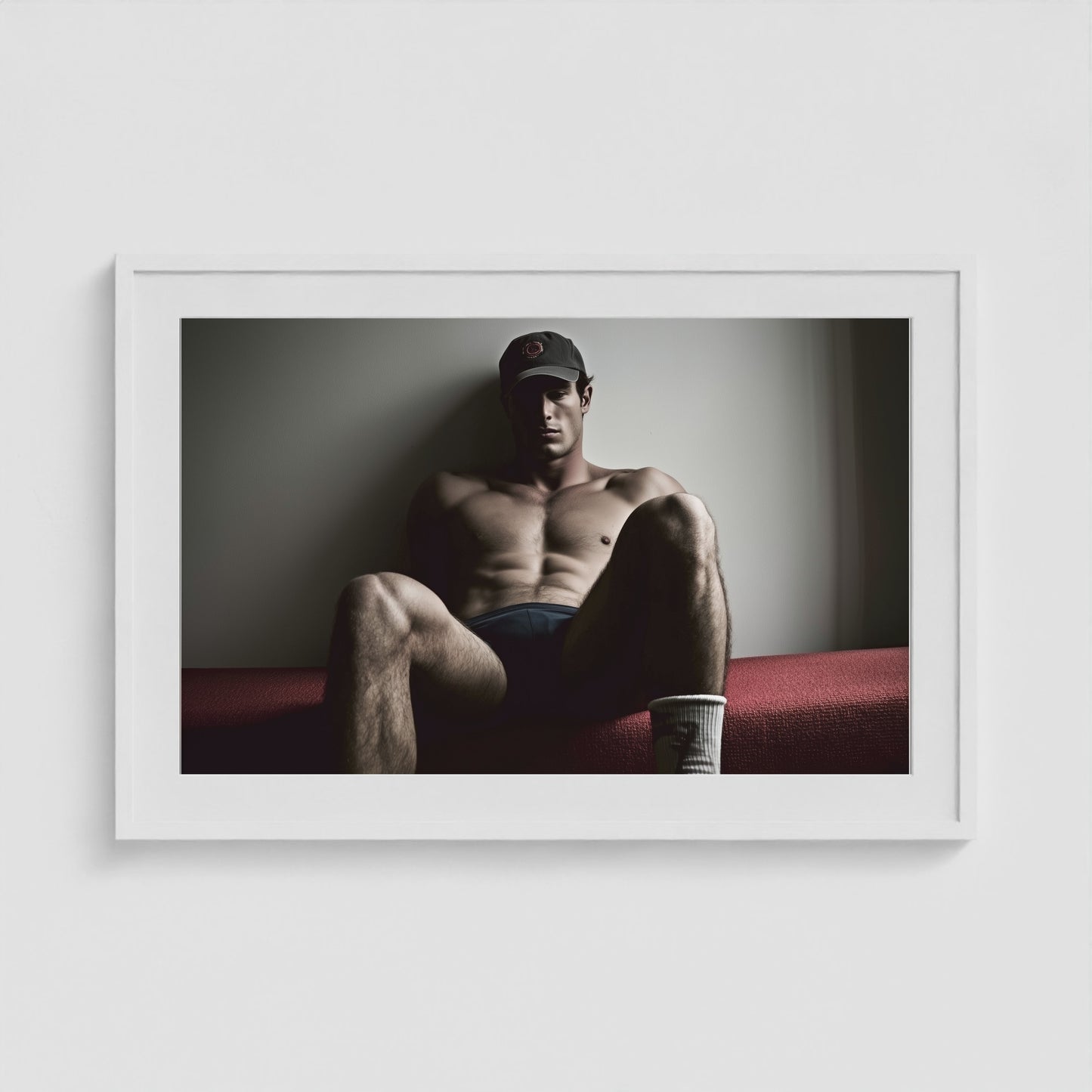 Locker Room - No. 1 36x24 White Landscape Box Frame