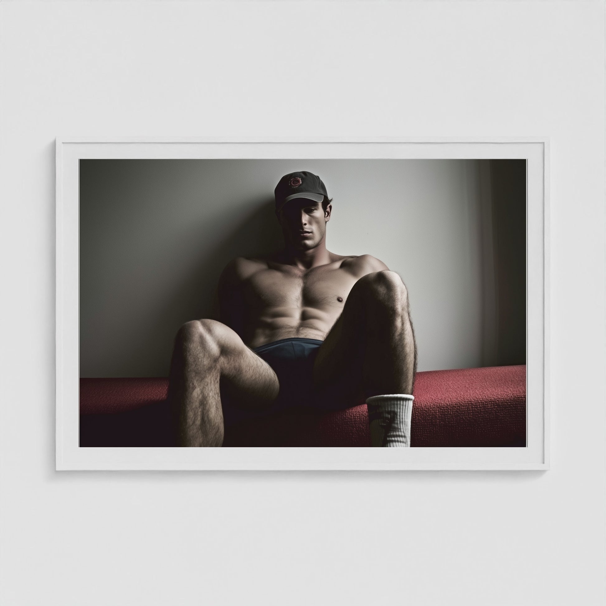 Locker Room - No. 1 60x40 White Landscape Box Frame