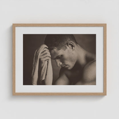 Locker Room - No. 3 24x18 Natural Landscape Box Frame