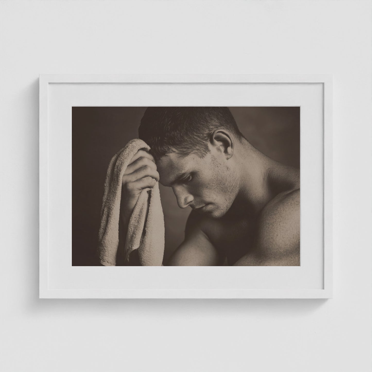 Locker Room - No. 3 24x18 White Landscape Box Frame
