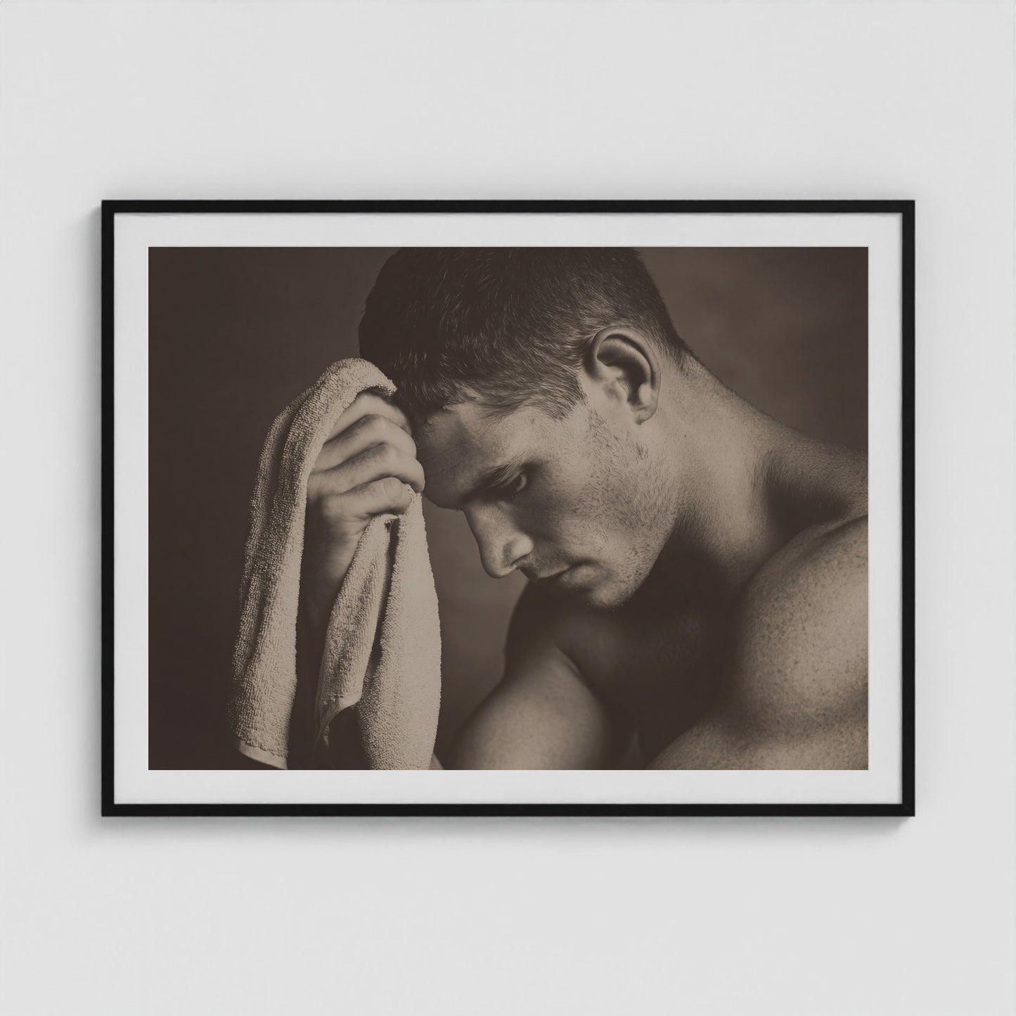 Locker Room - No. 3 48x36 Black Landscape Box Frame
