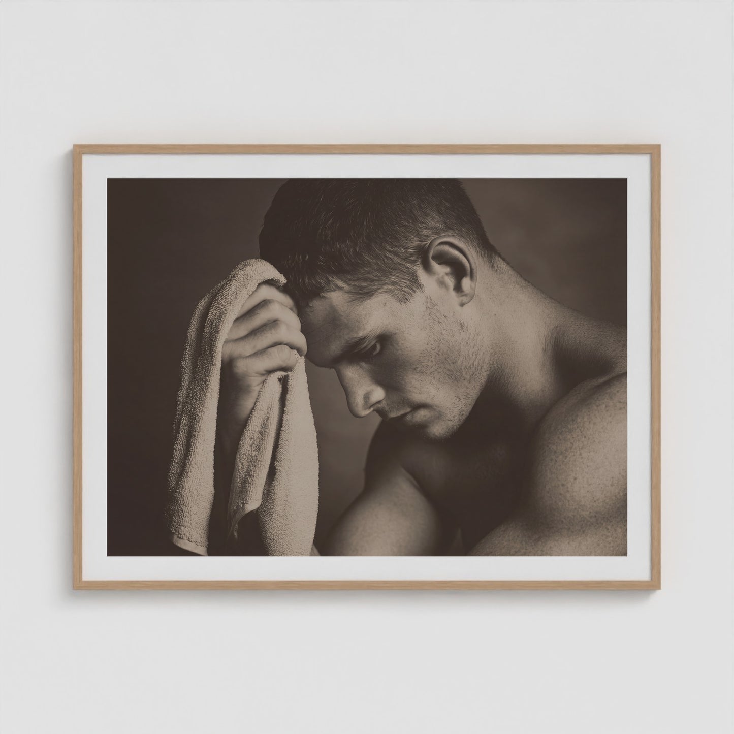Locker Room - No. 3 48x36 Natural Landscape Box Frame