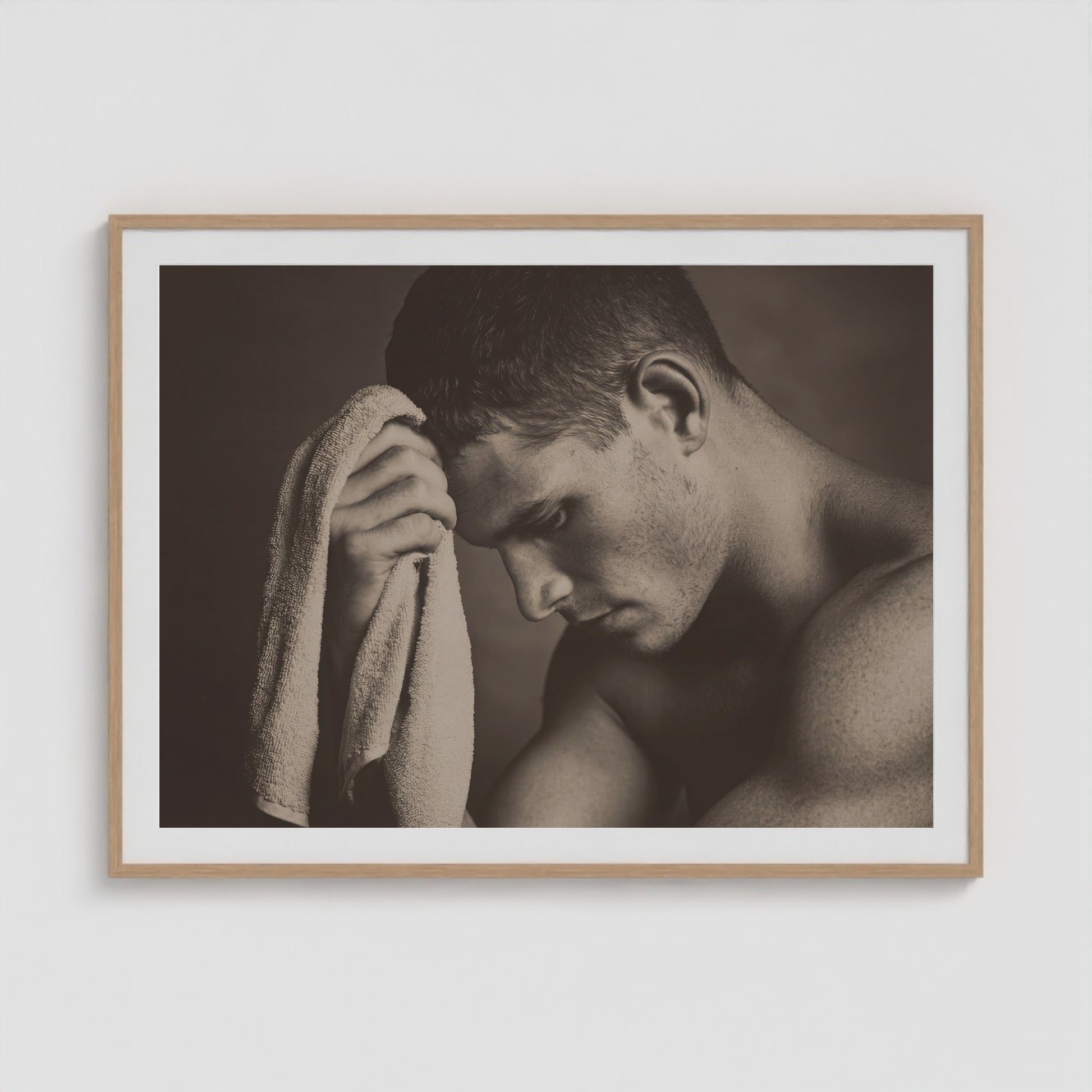 Locker Room - No. 3 48x36 Natural Landscape Box Frame