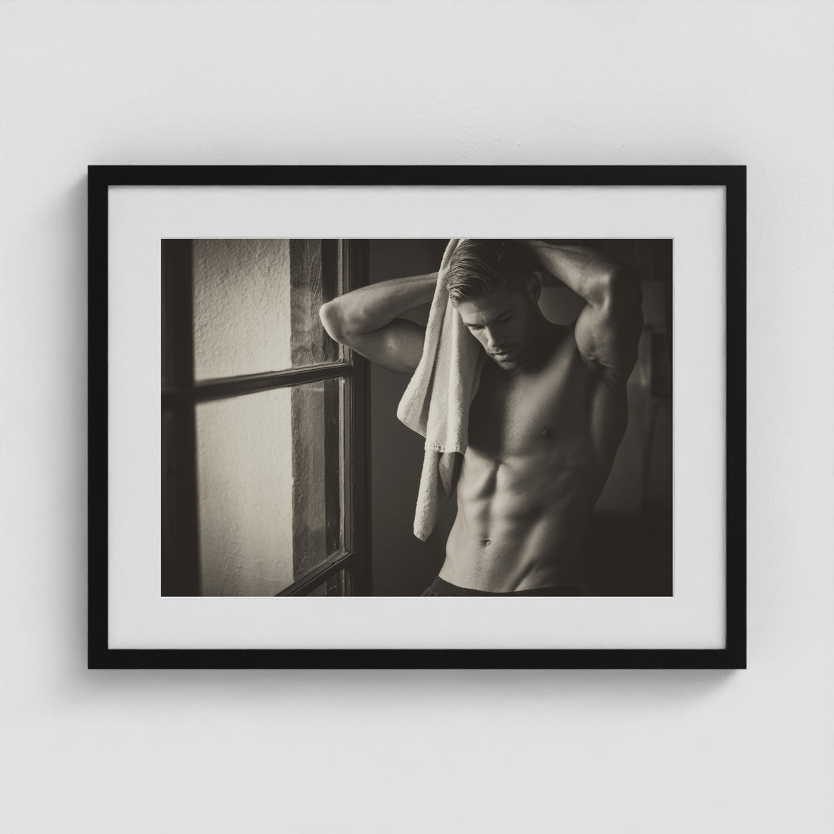 Locker Room - No. 4 24x18 Black Landscape Box Frame