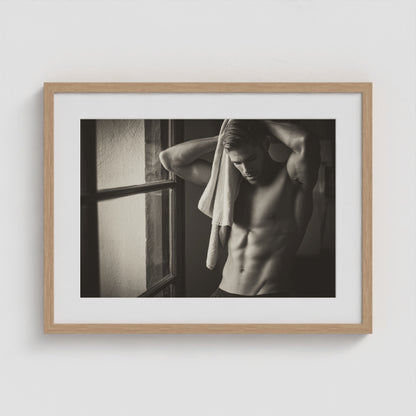 Locker Room - No. 4 24x18 Natural Landscape Box Frame