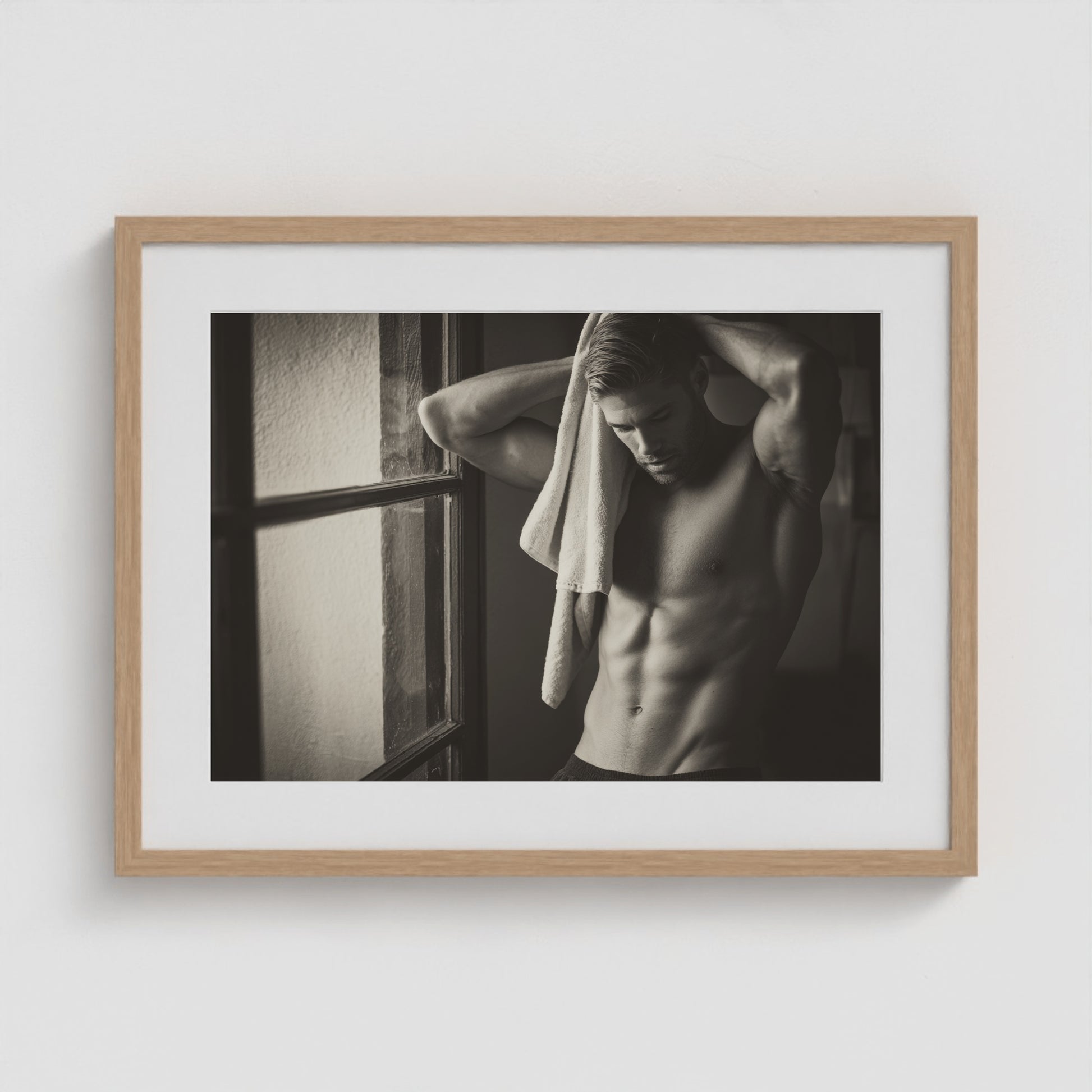 Locker Room - No. 4 24x18 Natural Landscape Box Frame