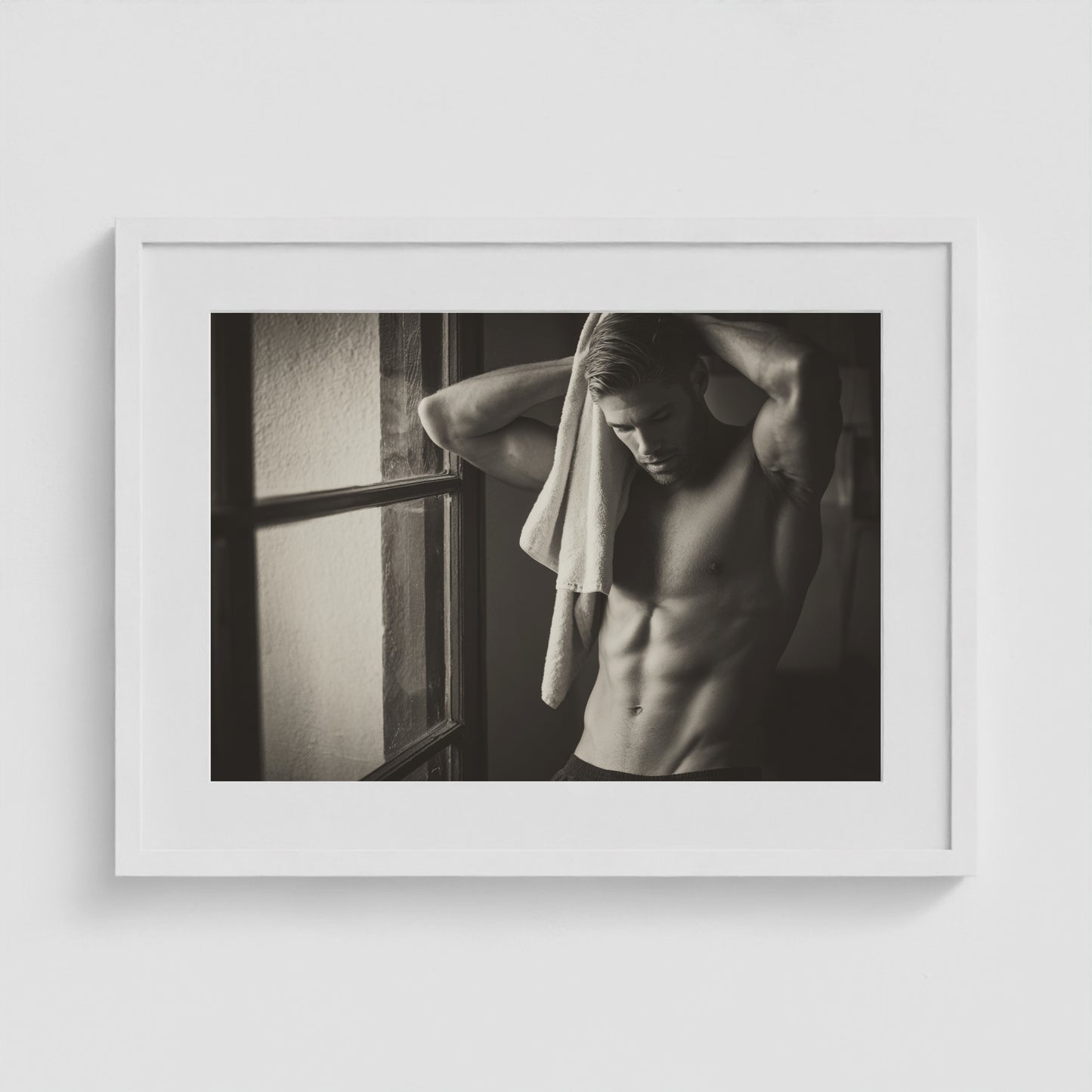 Locker Room - No. 4 24x18 White Landscape Box Frame