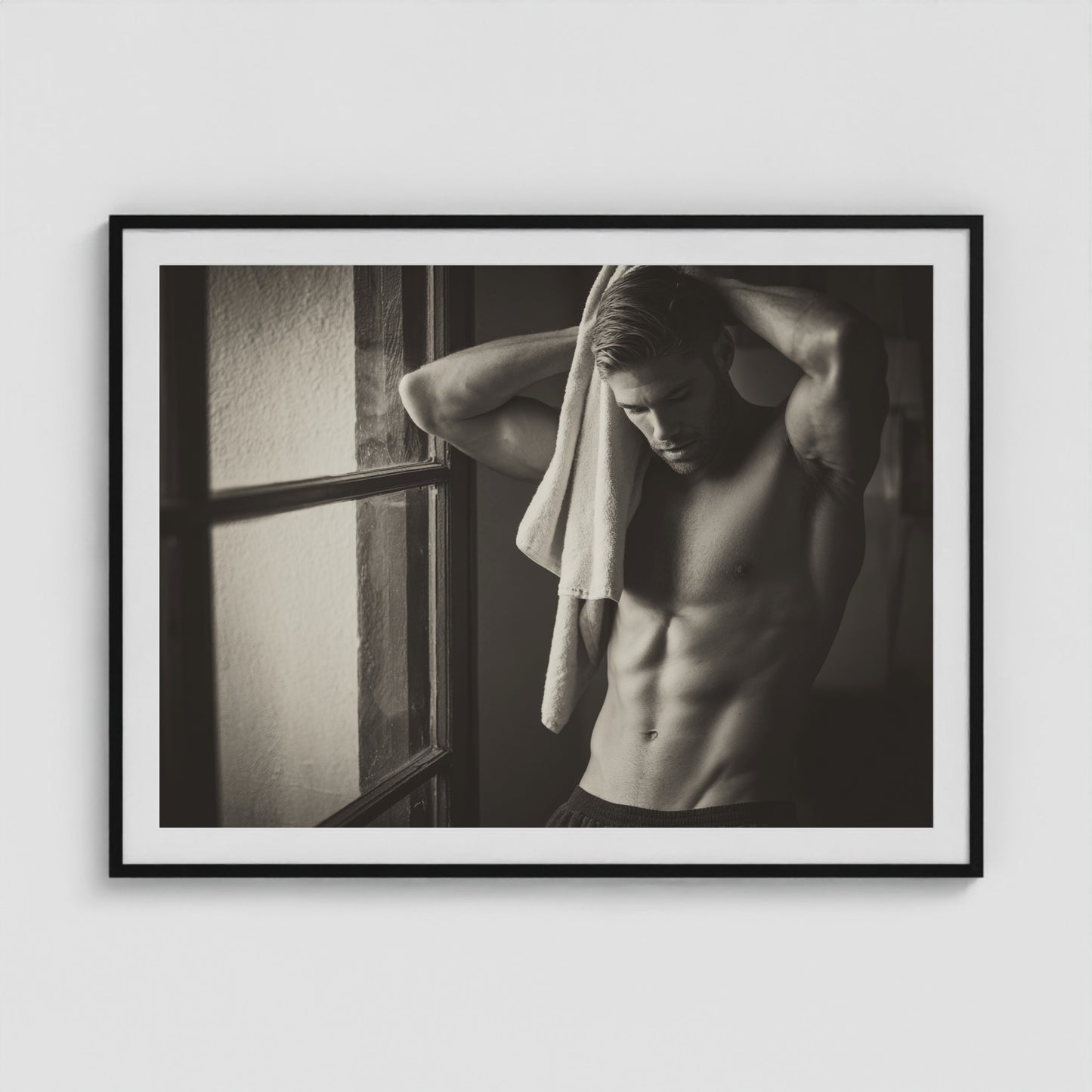 Locker Room - No. 4 48x36 Black Landscape Box Frame