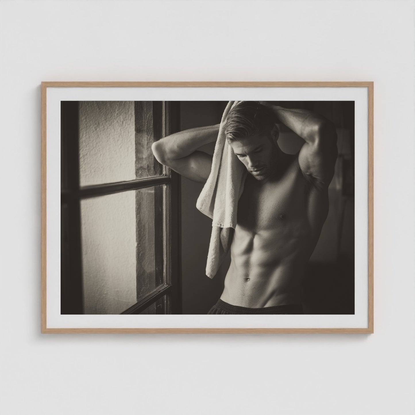 Locker Room - No. 4 48x36 Natural Landscape Box Frame