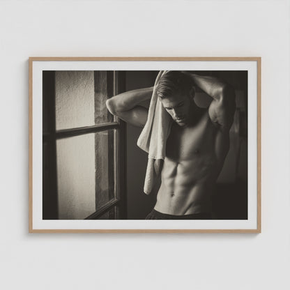 Locker Room - No. 4 48x36 Natural Landscape Box Frame