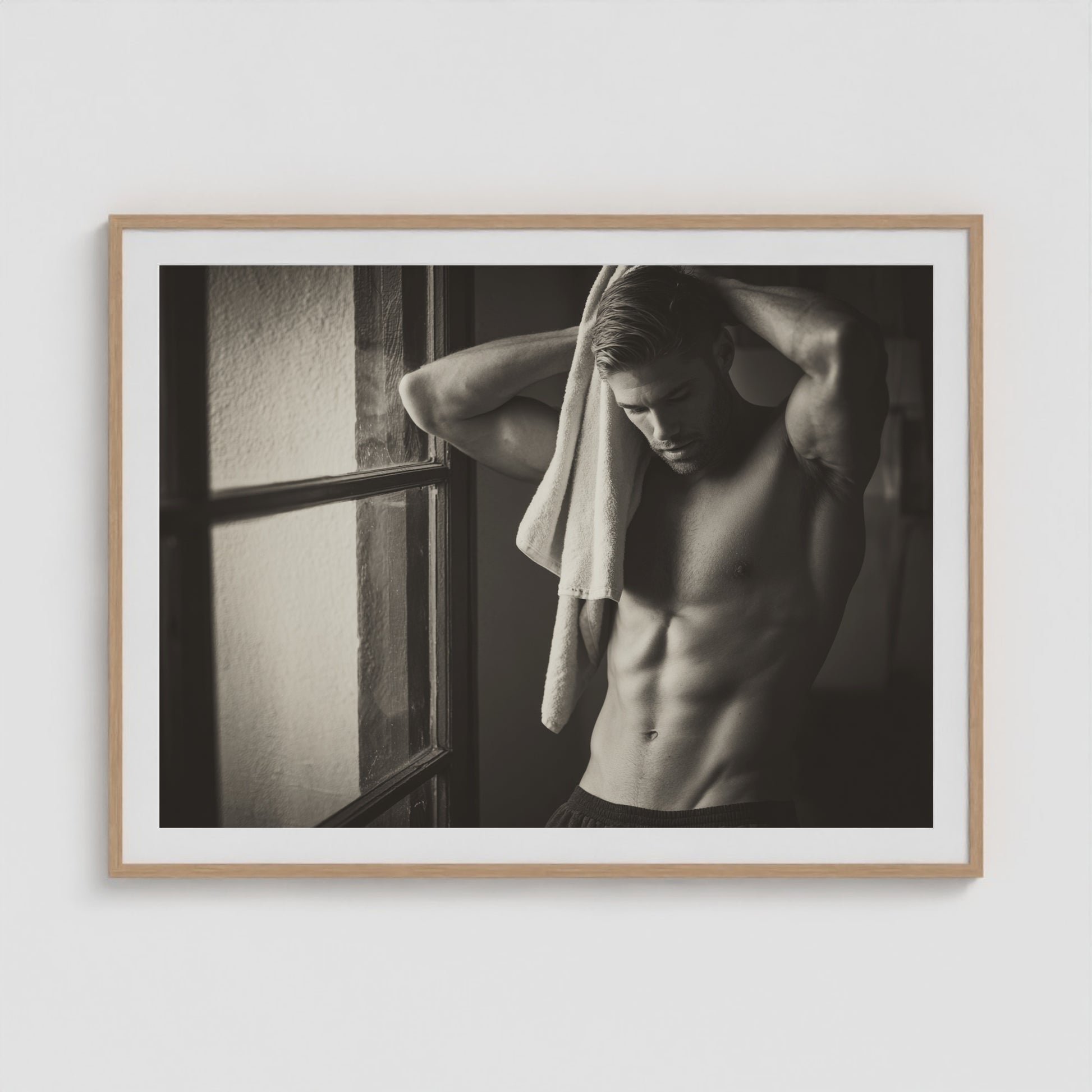 Locker Room - No. 4 48x36 Natural Landscape Box Frame