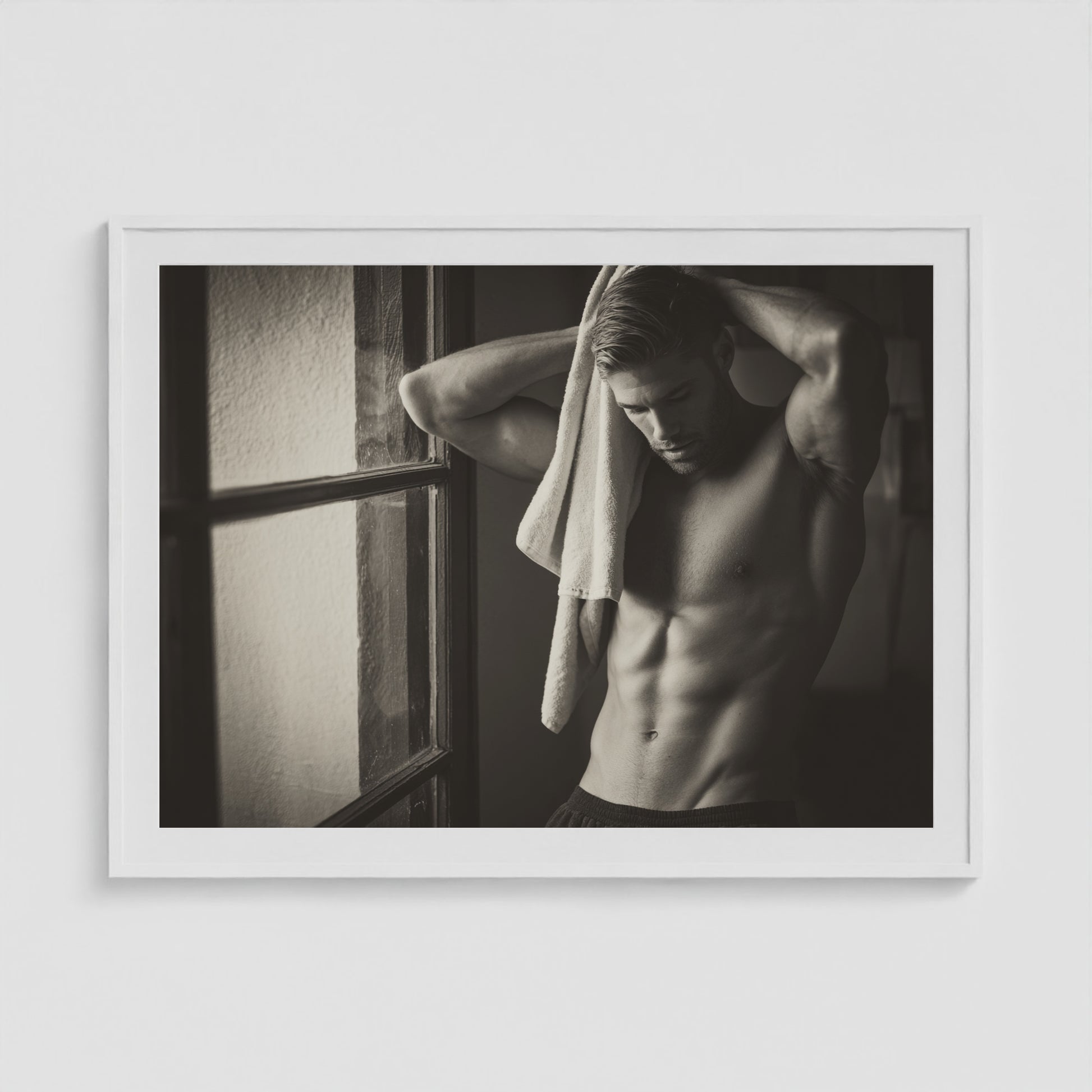 Locker Room - No. 4 48x36 White Landscape Box Frame