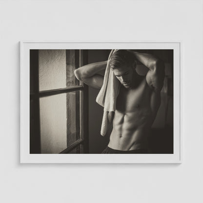 Locker Room - No. 4 48x36 White Landscape Box Frame
