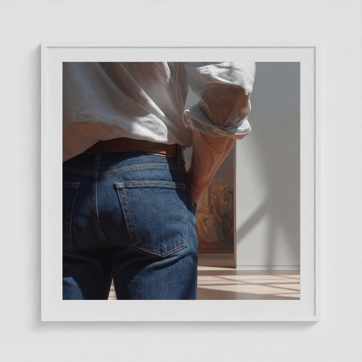 Looking 36x36 White Square Box Frame