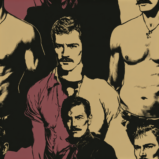 High-resolution digital layout of the vintage gentleman portrait repeating pattern