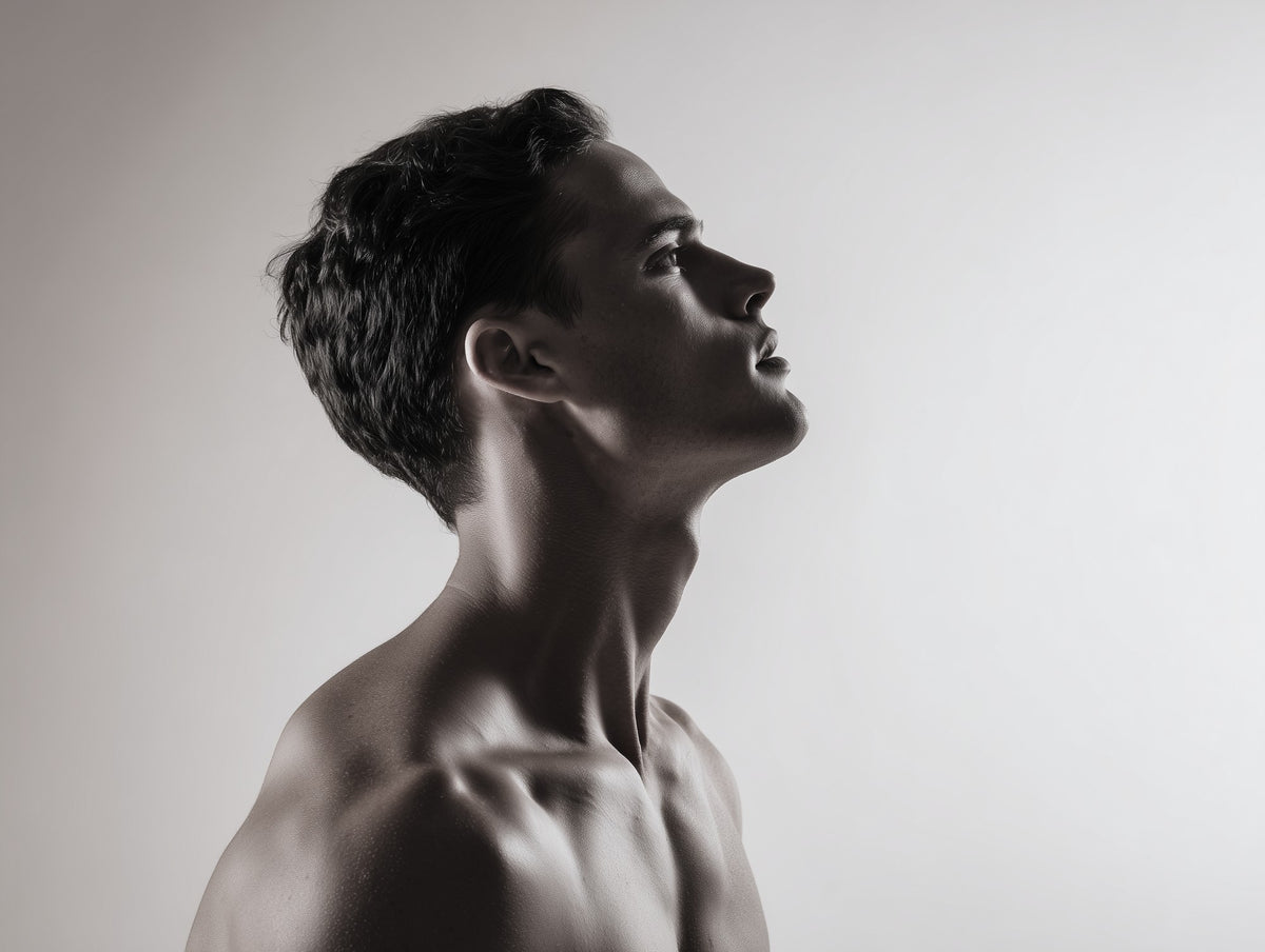 Male Profile in Grayscale - Raw Artwork