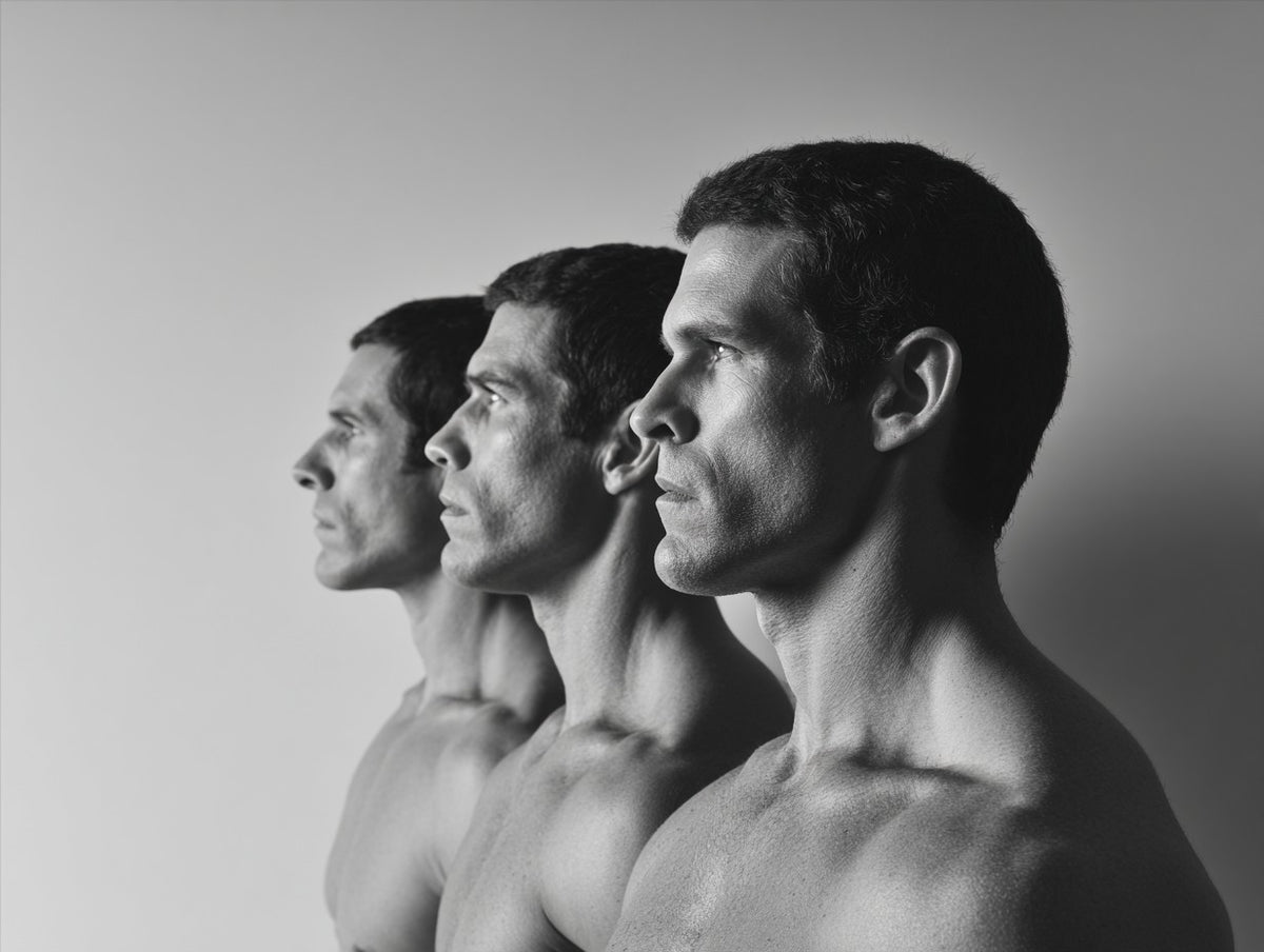 Male Profiles in Grayscale - Raw Artwork