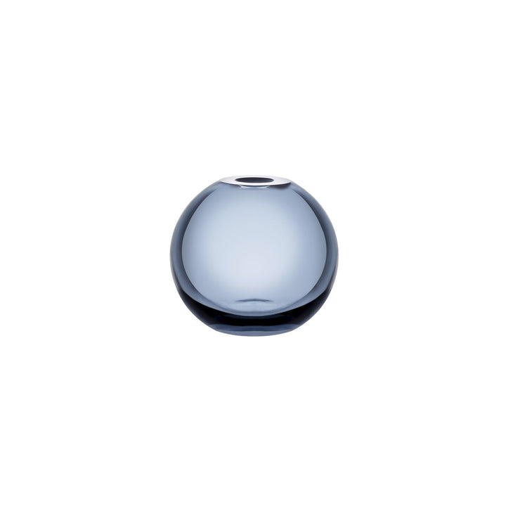 Product shot of Mars Vase Small Steel Blue Barware | Provenance & Patina