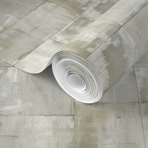 Close-up detail of the smooth matte texture on non-pasted panel grid wallpaper.