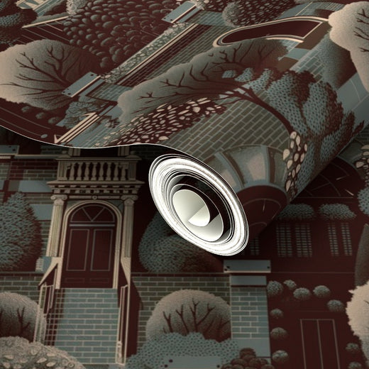 Pearlescent sheen detail of Metallic Forest Uptown Wallpaper