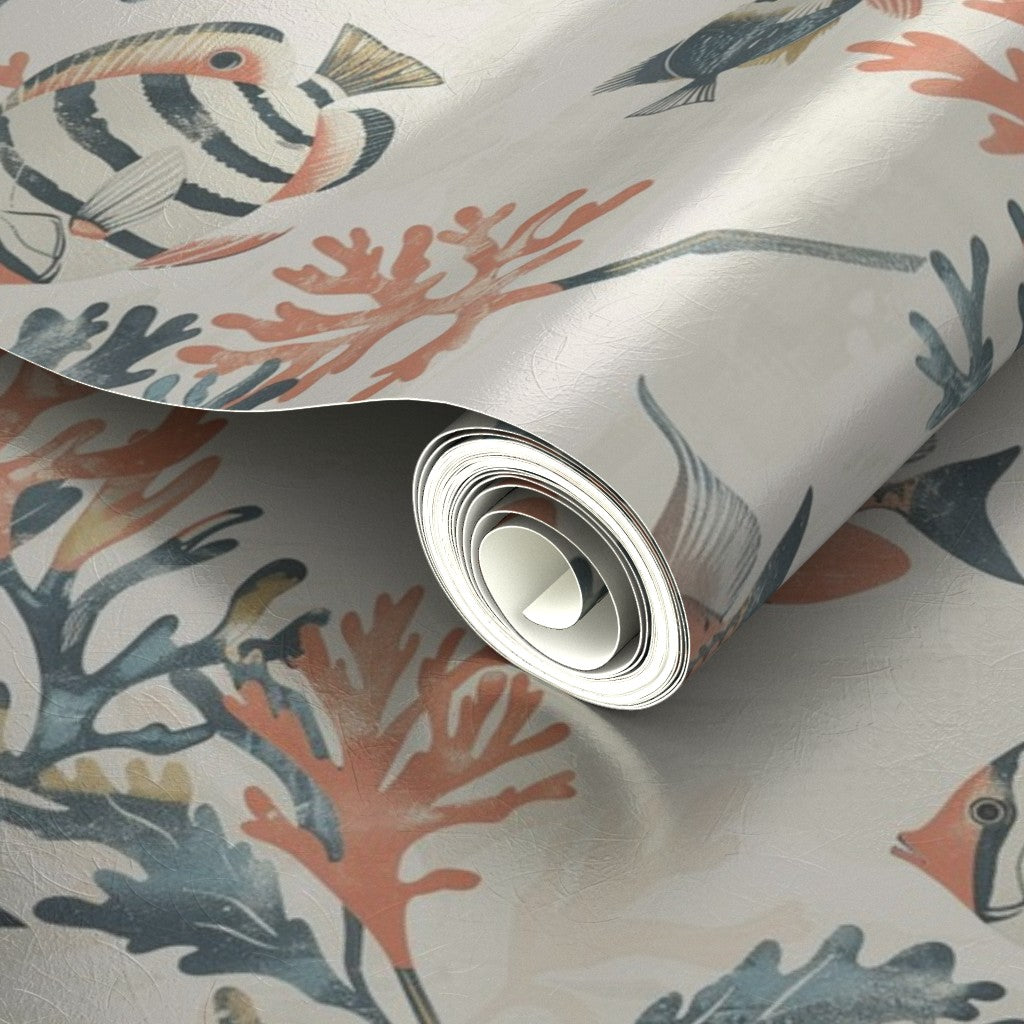 Shimmering detail of the light-reflecting metallic Off White wallpaper.