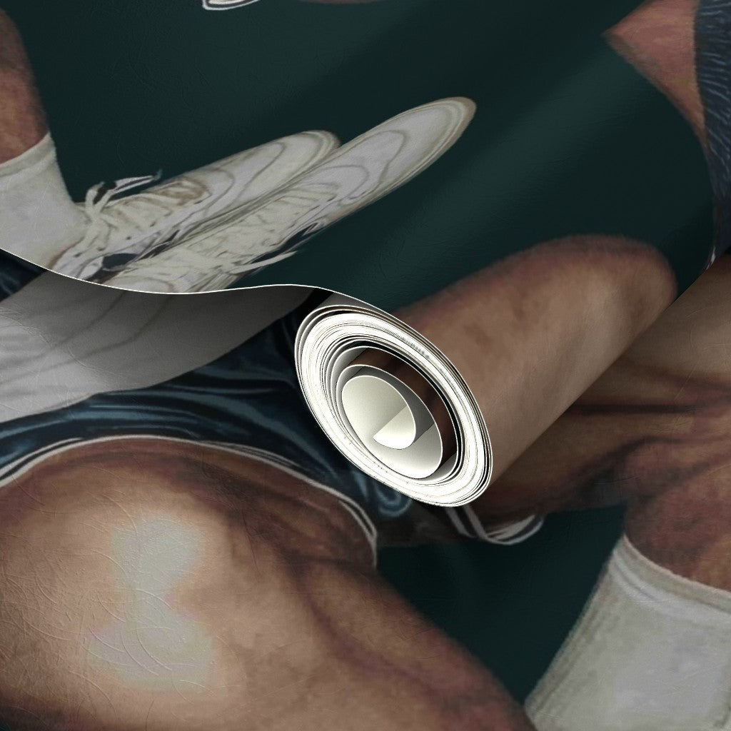 Close-up of the pearlescent sheen on the metallic Gym Shorts wallpaper.