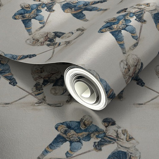 Close-up highlighting the subtle light-reflecting metallic substrate of the Rinkside Heritage design.