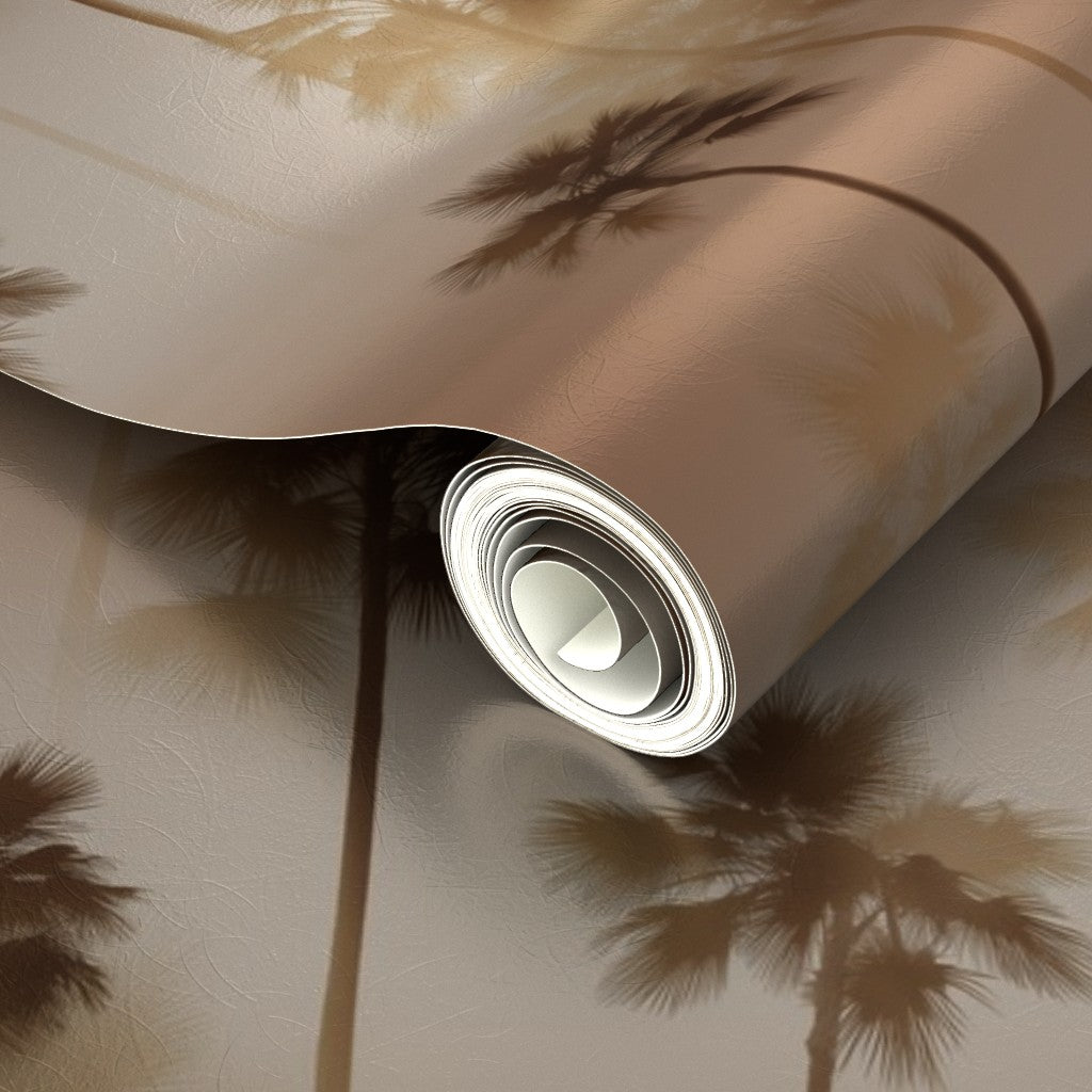 Luminous metallic finish detail showing the subtle reflection on the palm tree wallpaper.