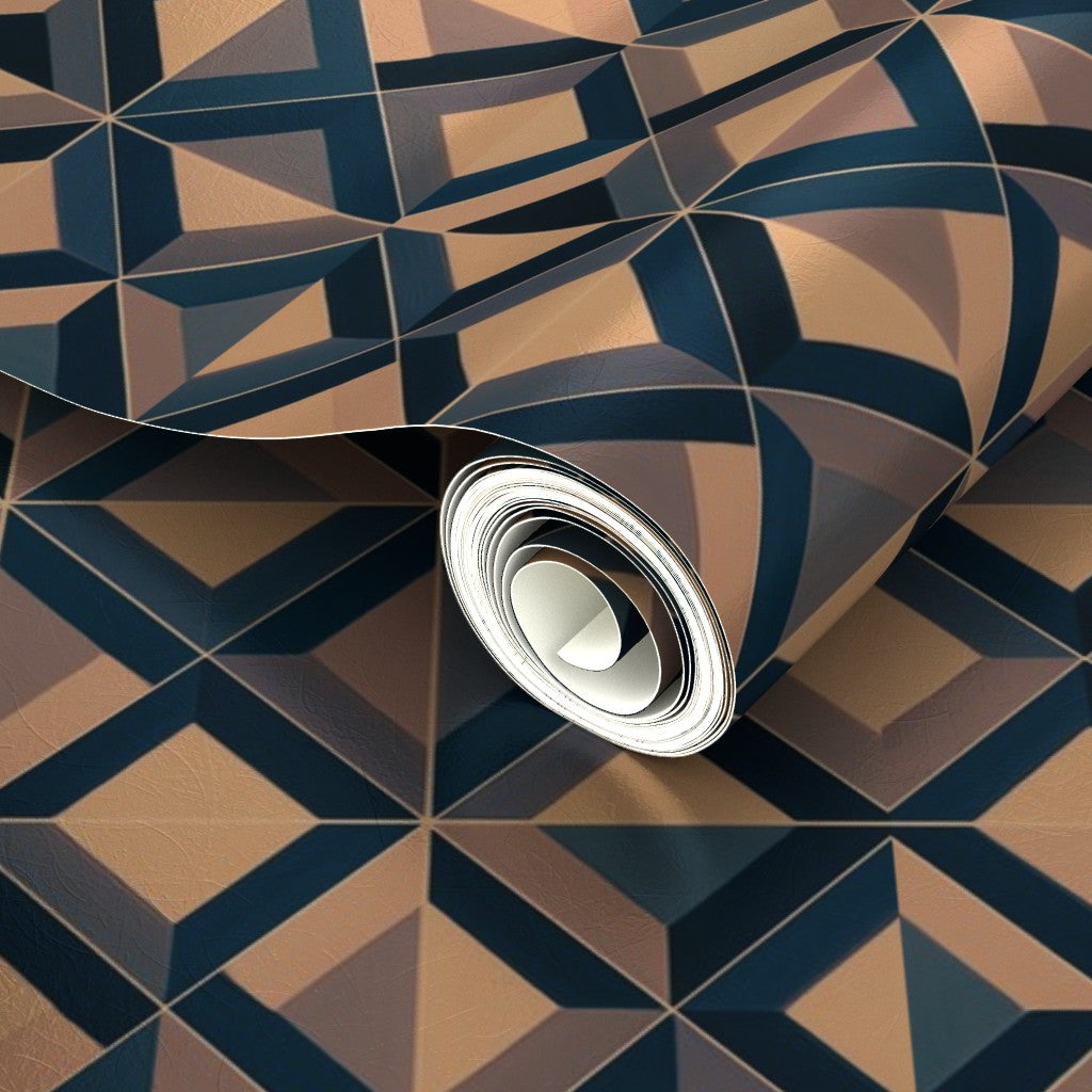 Reflective detail of the pearlescent finish on Ponti Teal metallic wallpaper