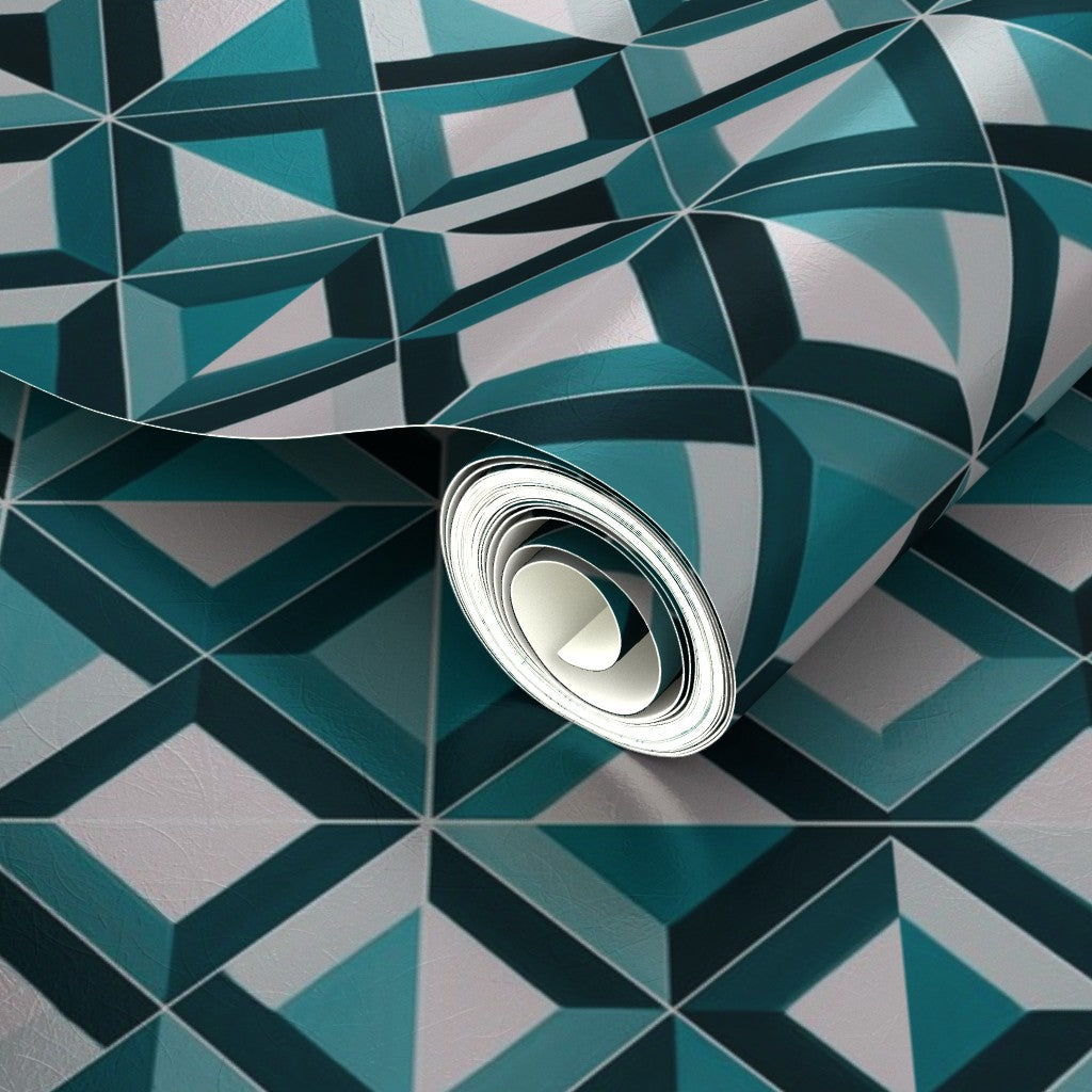 Close-up of the luminous metallic surface of Ponti Beige wallpaper