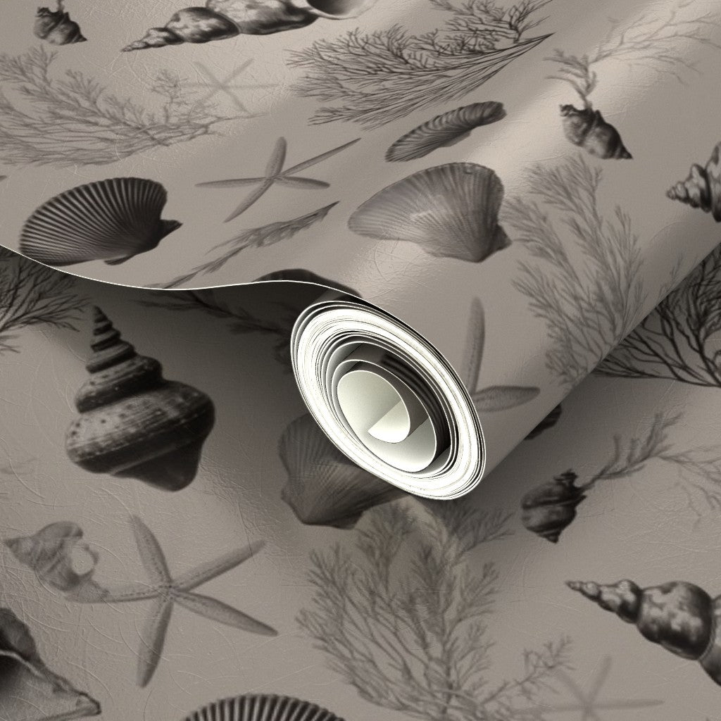 Close-up of the subtle shimmering effect on the Sanibel metallic wallpaper substrate.